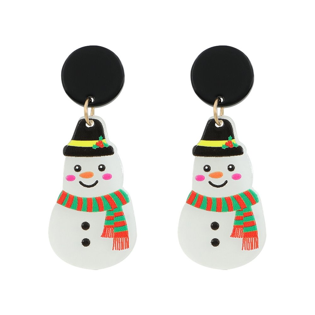 Minnieskull Resin Cartoon Design Christmas Style Women’s Earrings - Minnieskull