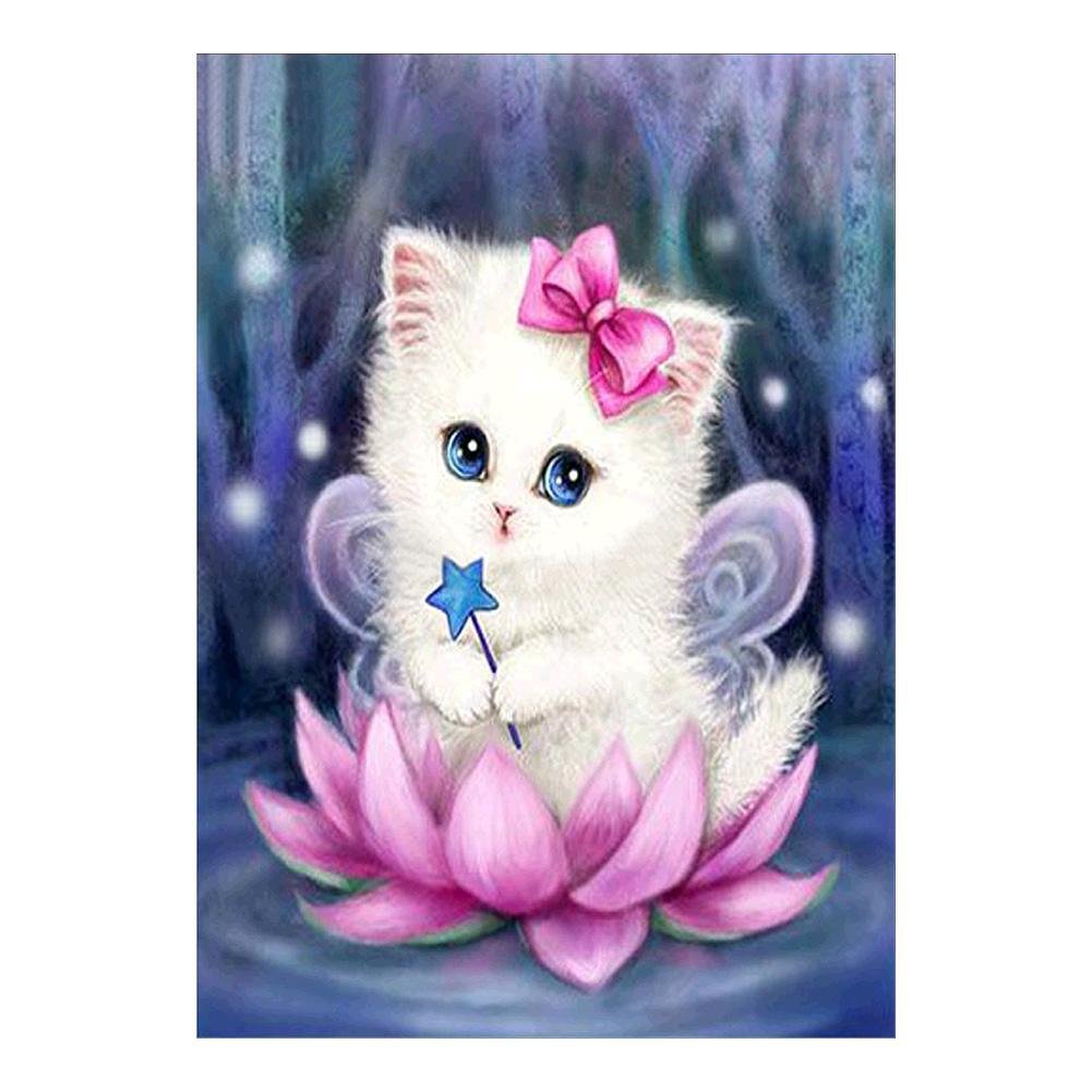 Full Round Diamond Painting Cute Cat (40*30cm)