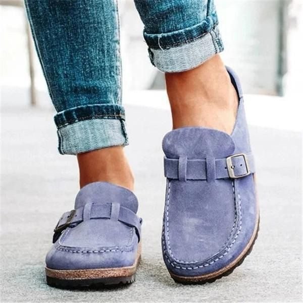 Suede Leather Posture Arch-support Walking Slip-on Orthopedic Shoes