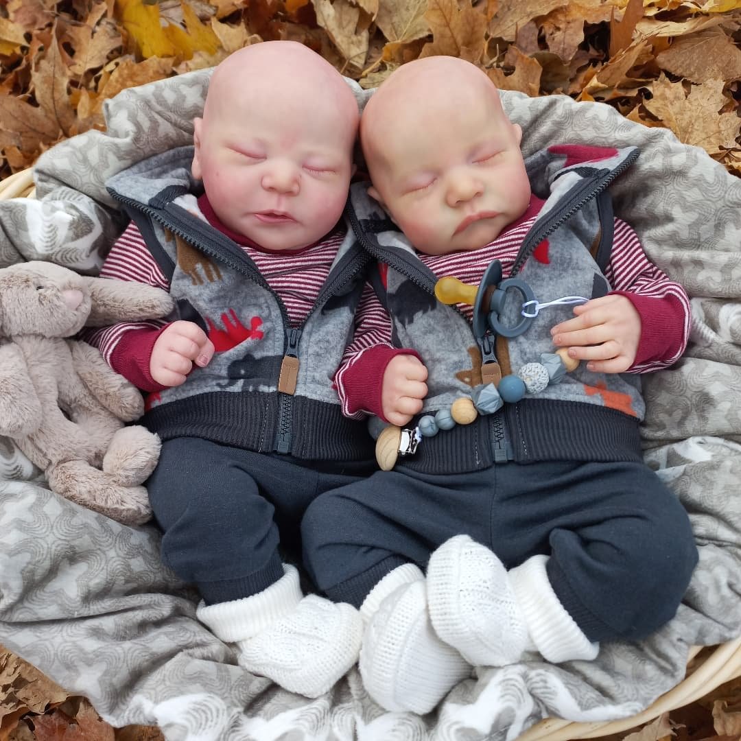 20" Soft Weighted Body Asleep Reborn Twin Boys Germano and Anatoly