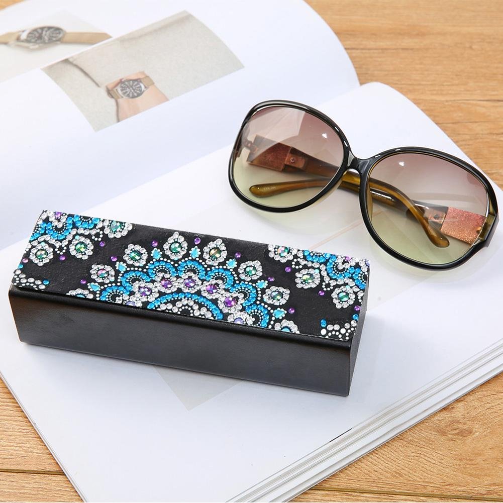DIY Diamond Painting Eye Glasses Case Travel Leather Sunglasses Storage Box