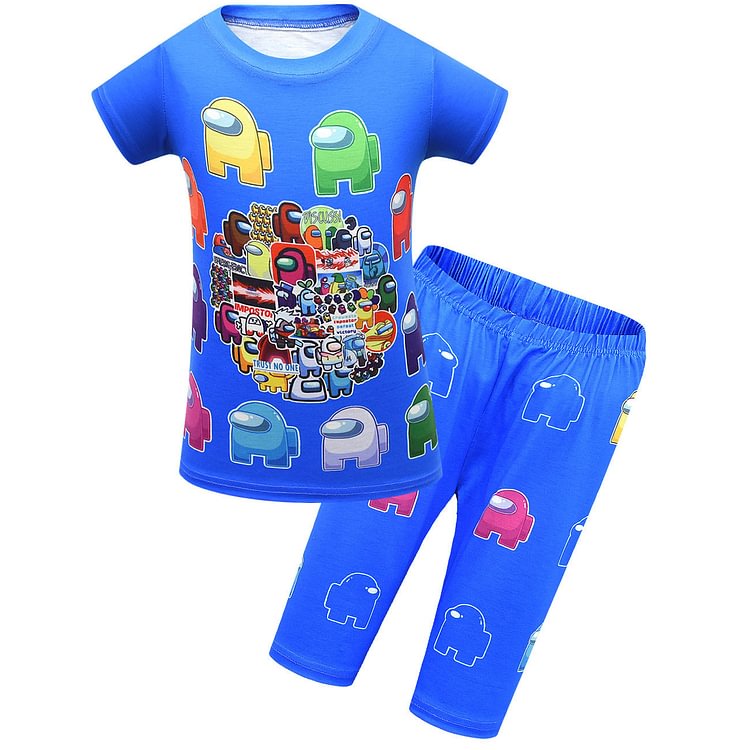 Boys' and girls' pajamas are Among us. Amongus children's short-sleeved pants two-piece set 1760-Mayoulove