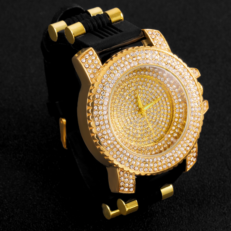 Iced Out Luxury Quartz Full Diamond Mens Watches-VESSFUL