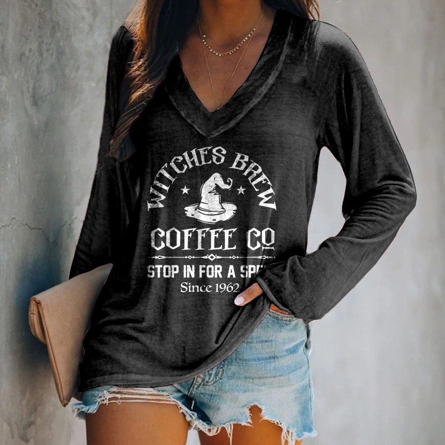 Witches Brew Coffee Co Stop In For A Spell Since 1962 Printed T-shirt
