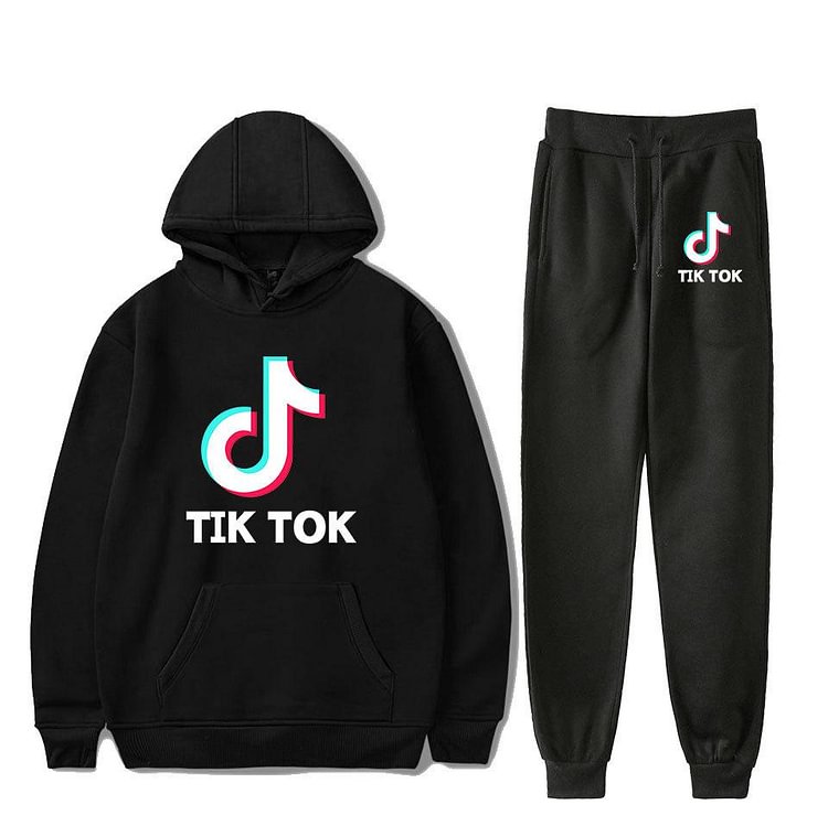 Tik Tok Logo Casual Sports Suit Set Hoodies & Sweatshirts and Pants-Mayoulove