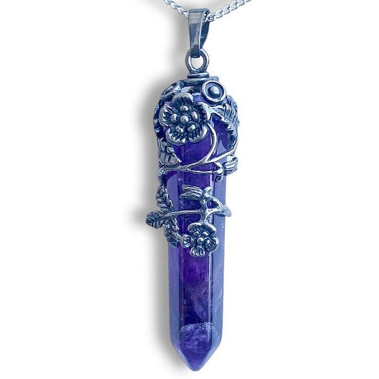 Amethyst Flower Wrap  Necklace-Mayoulove