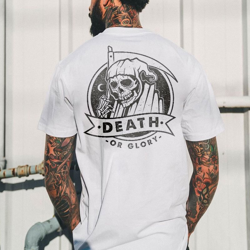 Death Or Glory Skull Print Men's Casual T-shirt - Krazyskull
