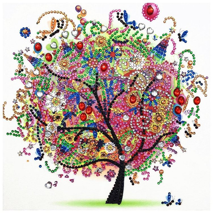 Tree - Special Shaped Drill Diamond Painting - 30x30cm(Canvas)