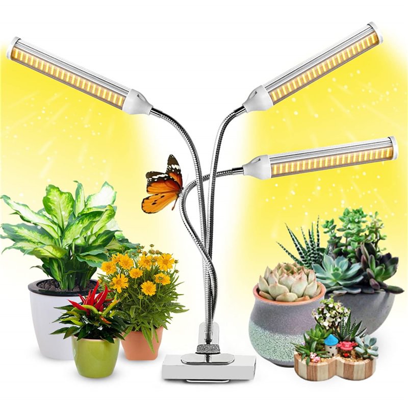 Grow Lights for Indoor Plants, Full Spectrum LED Grow Light,  3 Head Gooseneck Desk Plant Lights 、、sdecorshop