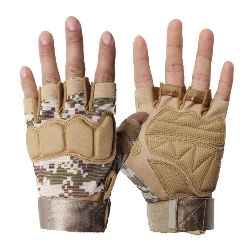 Mens outdoor tactical anti-cut half-finger gloves / [viawink] /