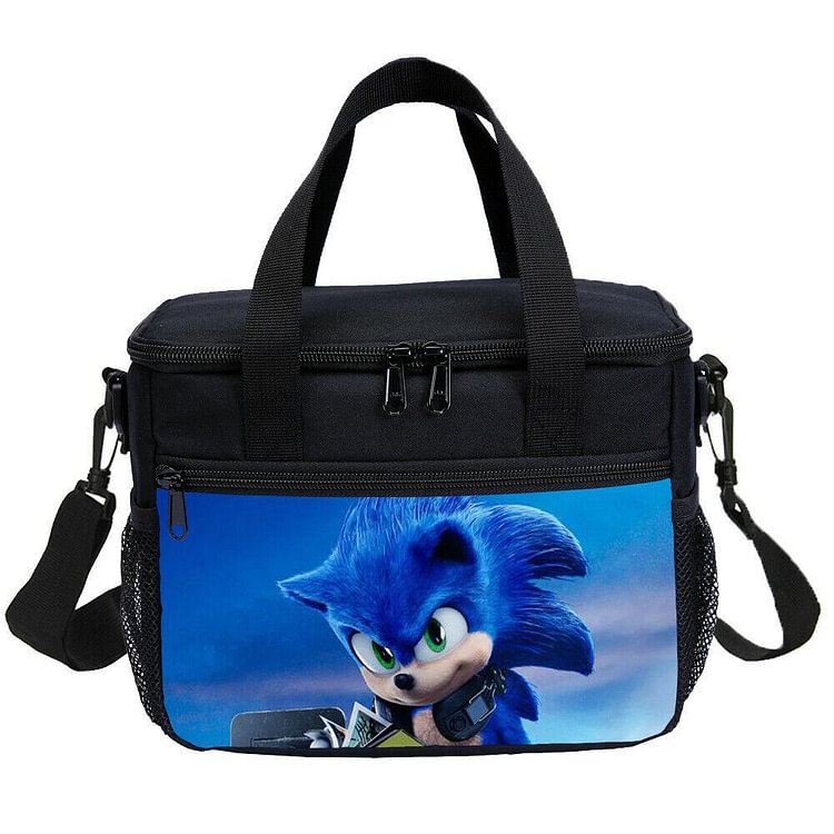 Mayoulove Casual Sonic the Hedgehog Read Book Kids School Backpack Lunch Bag Messenger Bag Pencil Bag-Mayoulove