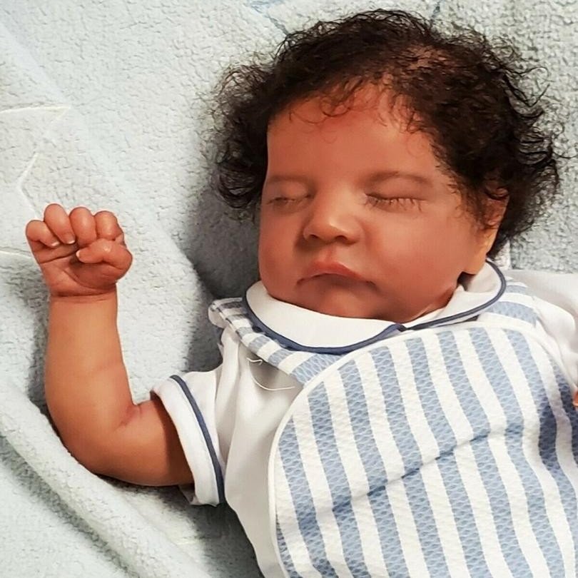 20" African American Reborn Girl Doll Chasel,Gift Set with Bottle and Pacifier