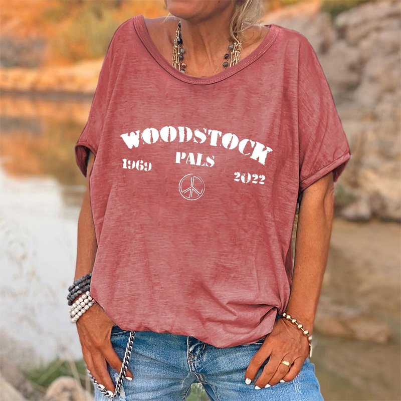 Woodstock 1969-2022 Hippies Printed Women's Tees