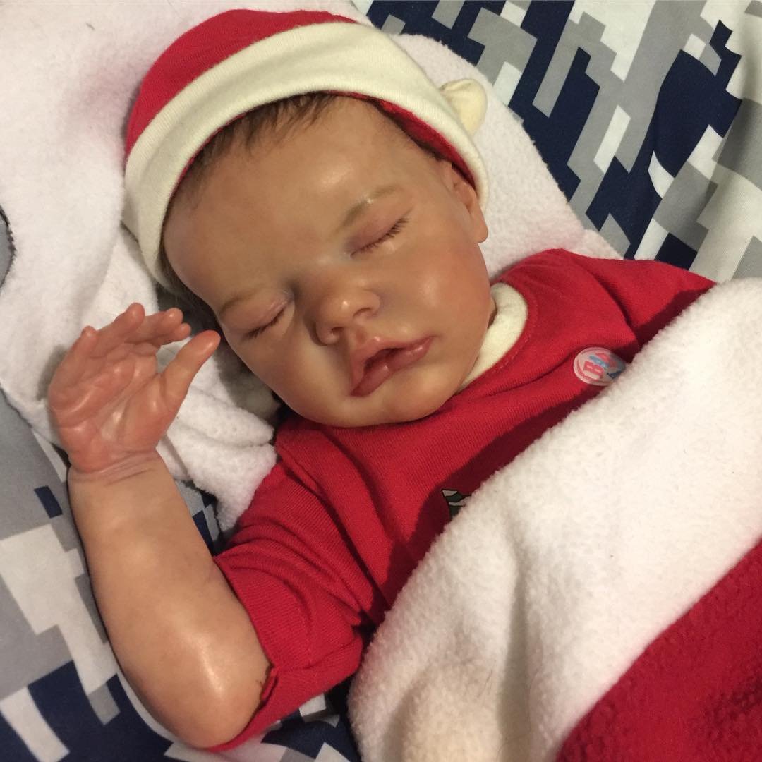  "Merry Christmas!"-17" Real Lifelike Soft Weighted Body Silicone Sleeping Reborn Baby Doll Adrian - Reborndollsshop.com-Reborndollsshop®