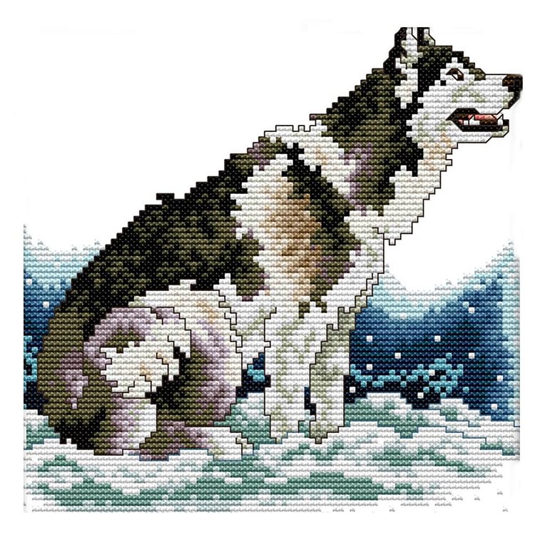 Wolfdog - 14CT Stamped Cross Stitch - 21*21cm