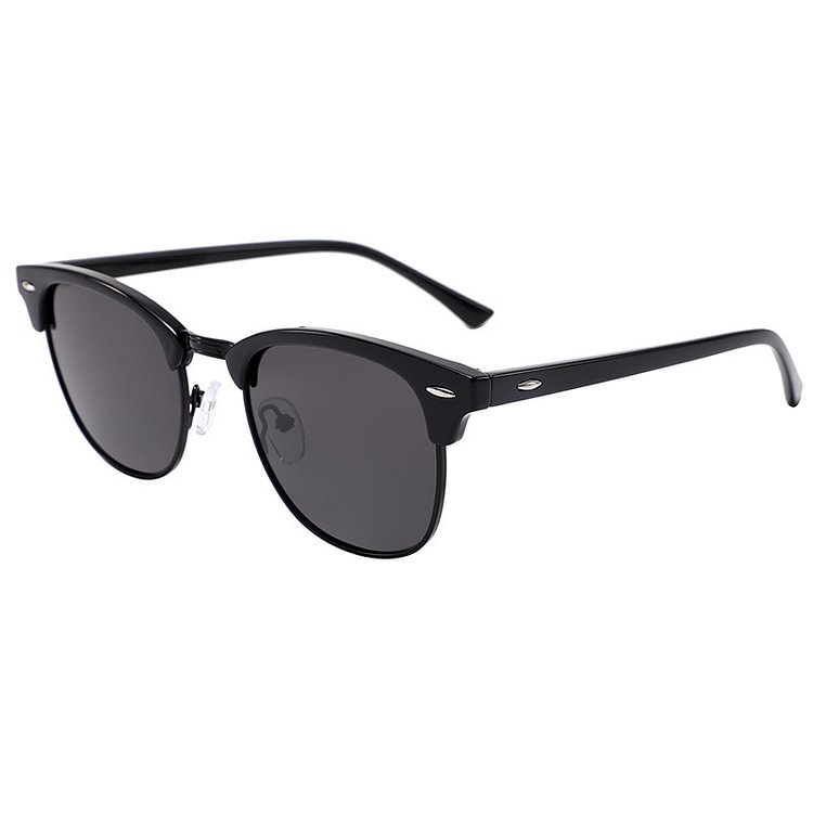 Sunglasses Men Polarized Sunglasses for Men Women Unisex Semi-Rimless Frame Retro Driving Sun Glasses