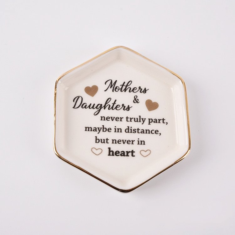 Mother And Daughter Octagonal Jewelry Trinket Dish
