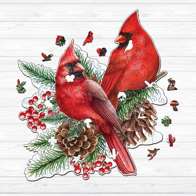 Cardinal Bird Wooden Jigsaw Puzzle