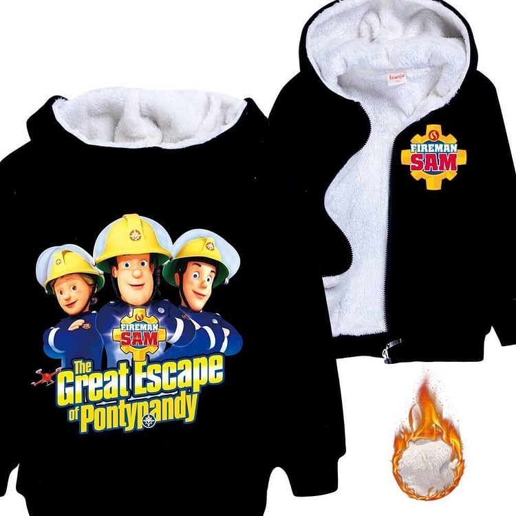 Mayoulove Fireman Sam The Great Escape Of Pontypandy Boys Girls Zip Up Hoodie-Mayoulove