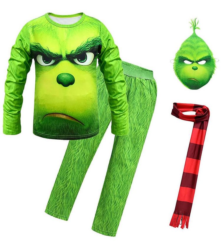 Mayoulove Boys Girls The Grinch Cosplay Costume-Mayoulove