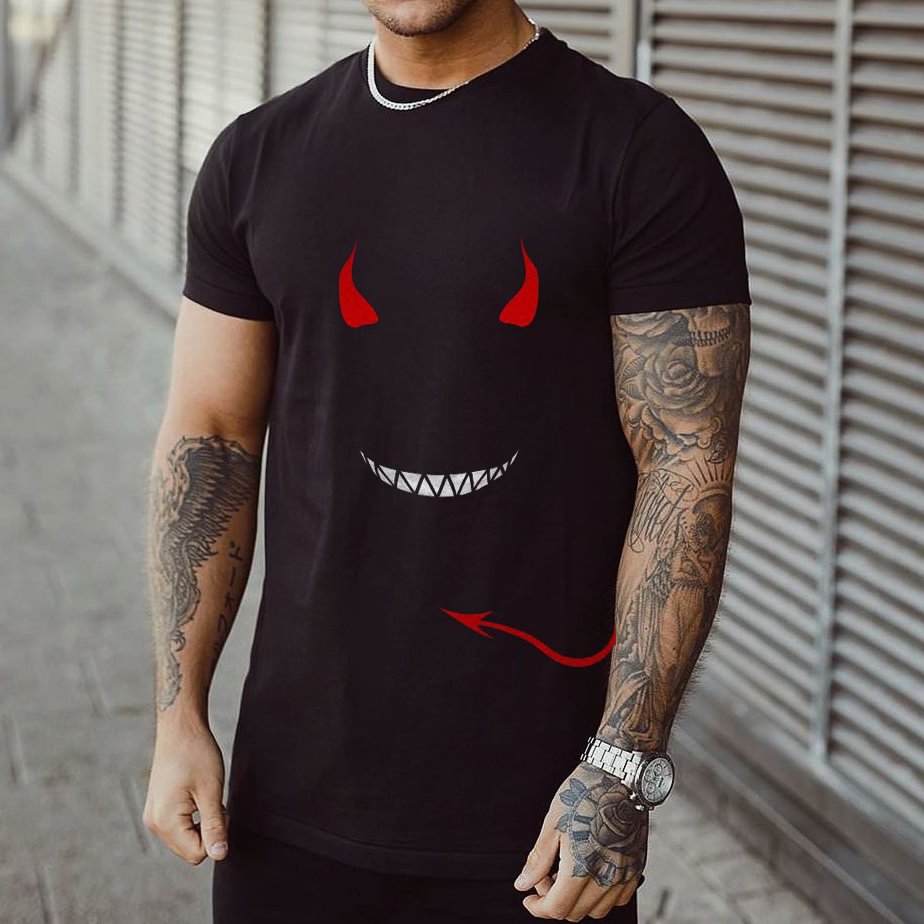 Smiley Devil Art Print Short Sleeve T-shirt / [viawink] /