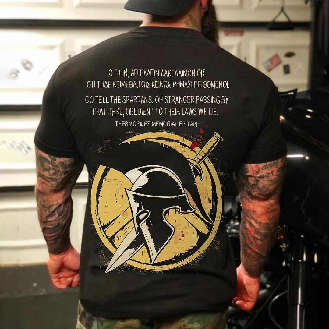 Warrior helmet print casual t-shirt - Krazyskull