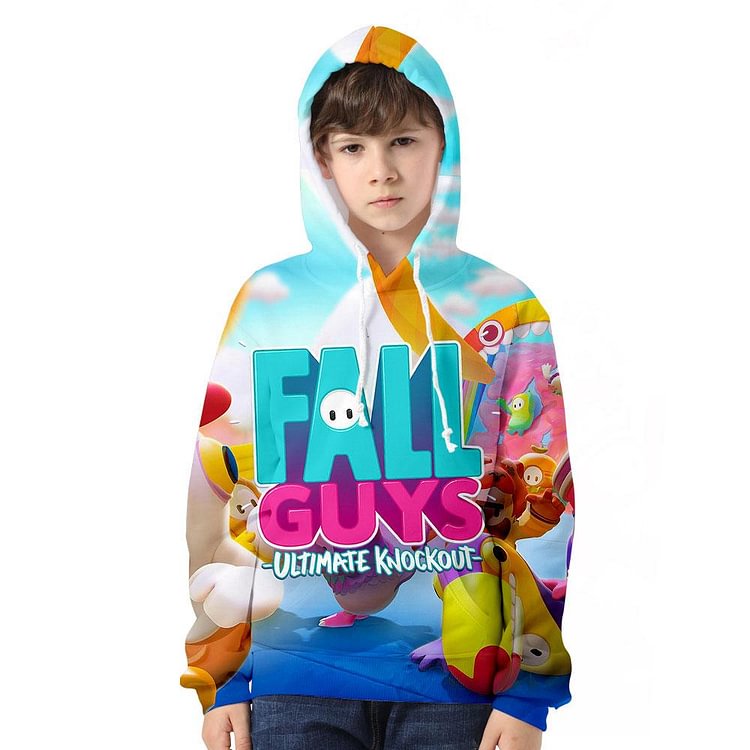 Fall Guys Unisex Hoodie 3D Print Pullover Sweat Shirts for Boys Girls Kids-Mayoulove