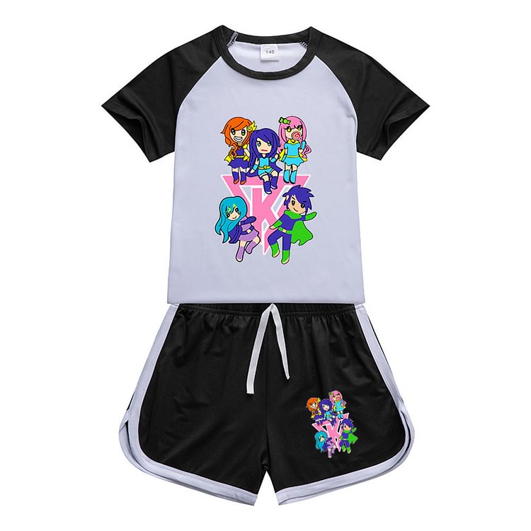 Mayoulove Kids Its Funneh Sportswear Outfits T-Shirt Shorts Sets-Mayoulove
