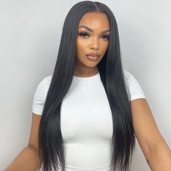 Swedish Ultra Thin Lace Wig丨10-38 Inches Black Straight Hair丨5×5 HD Lace Wig