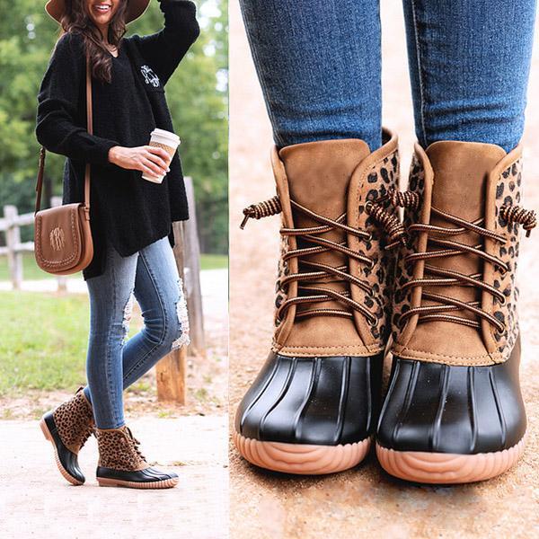 lace up duck boots women