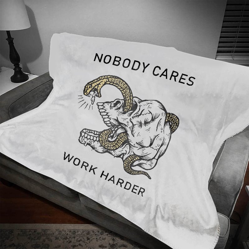 UPRANDY Skull Nobody Cares Work Harder Printed Blanket -  UPRANDY