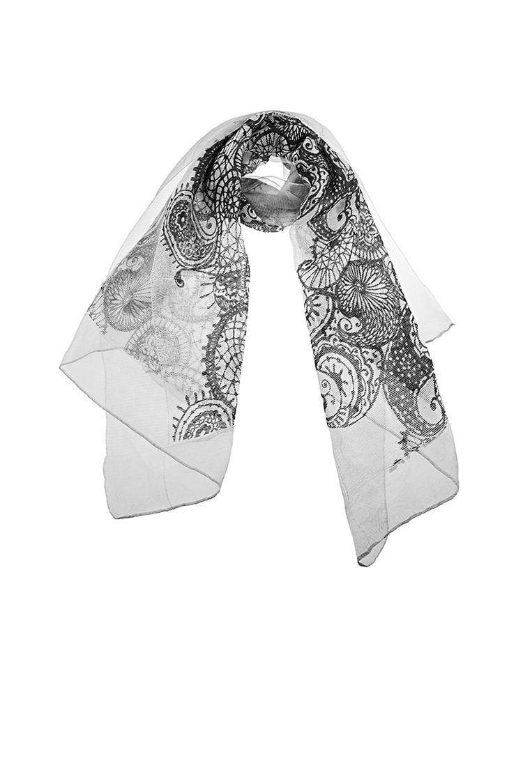 S.DEER Temperament and fashionable retro totem contrast color stitching scarf