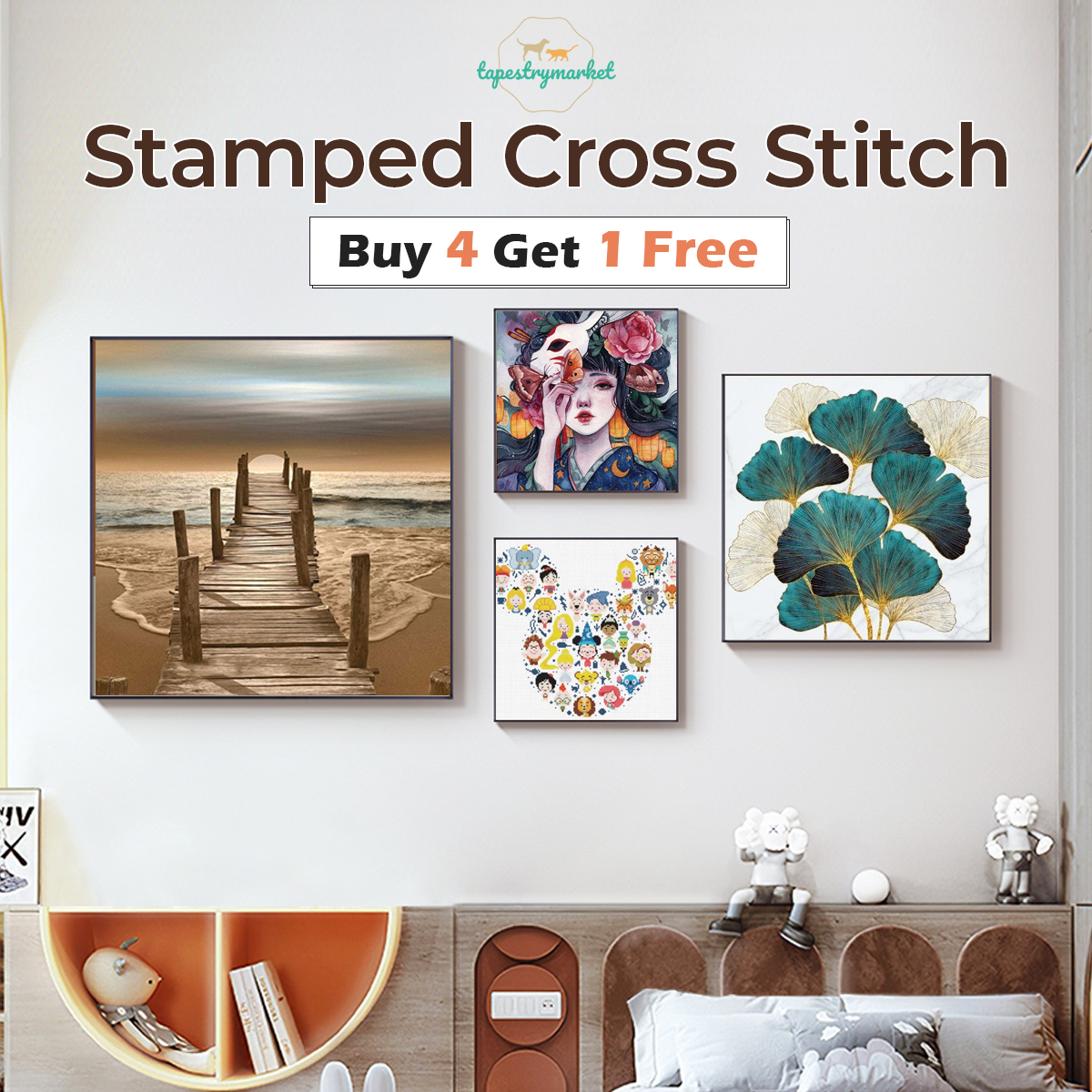 Tapestrymarket 10,000+ Cross Stich Embroidery DIY Kits on sale low to