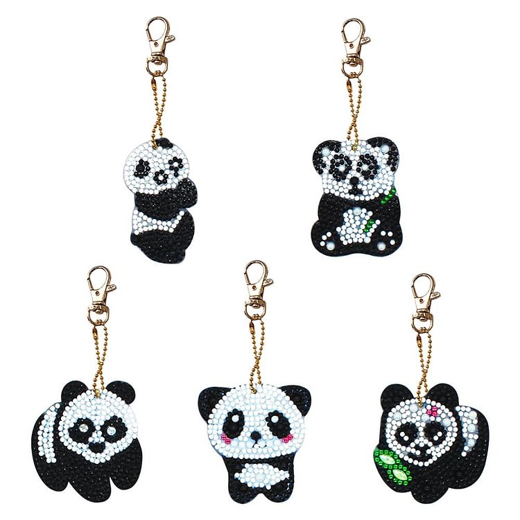 5pcs Panda-DIY Creative Diamond Keychain