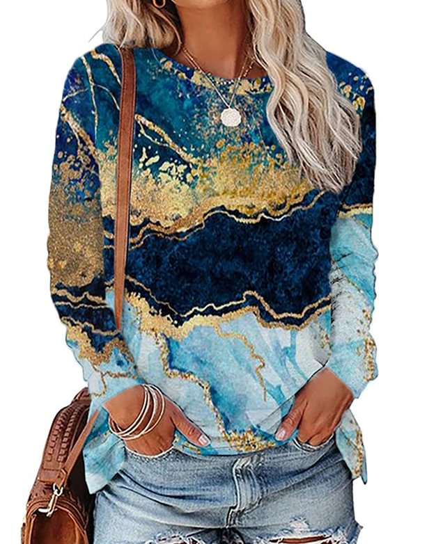 Plus size Casual Printed Shirts & Tops