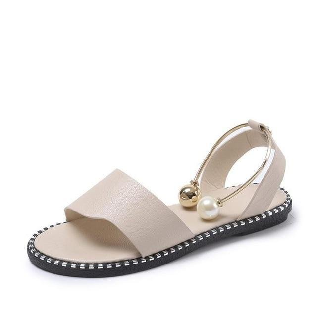 Women Rome Slip-On Breathable Non-slip Slides Solid Casual Sandals Shoes-Corachic