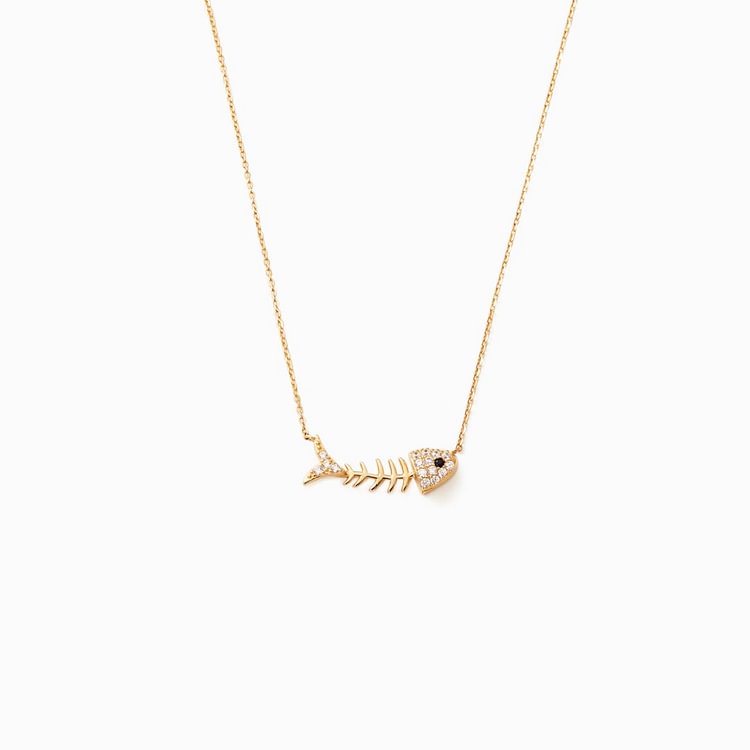 Fishing Partners For Life Fishbone Necklace