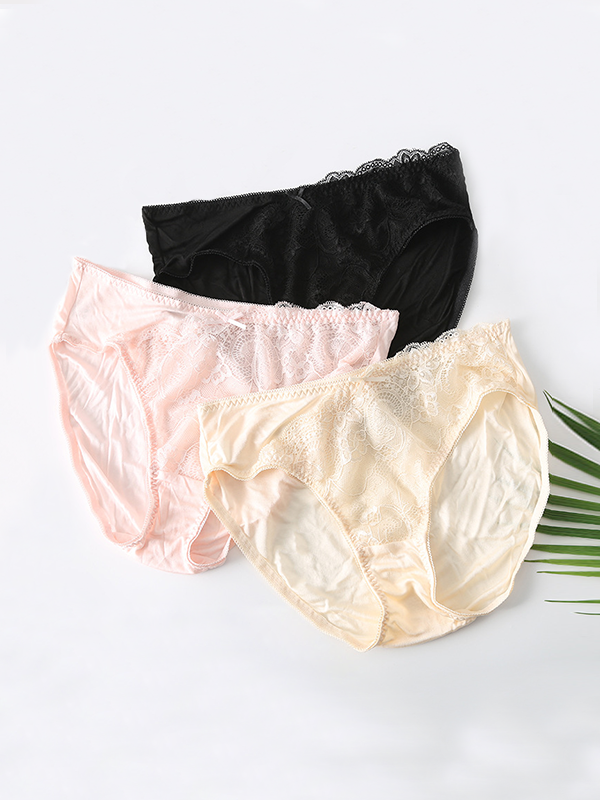 Lacey Seamless Silk Panties 3-Pack