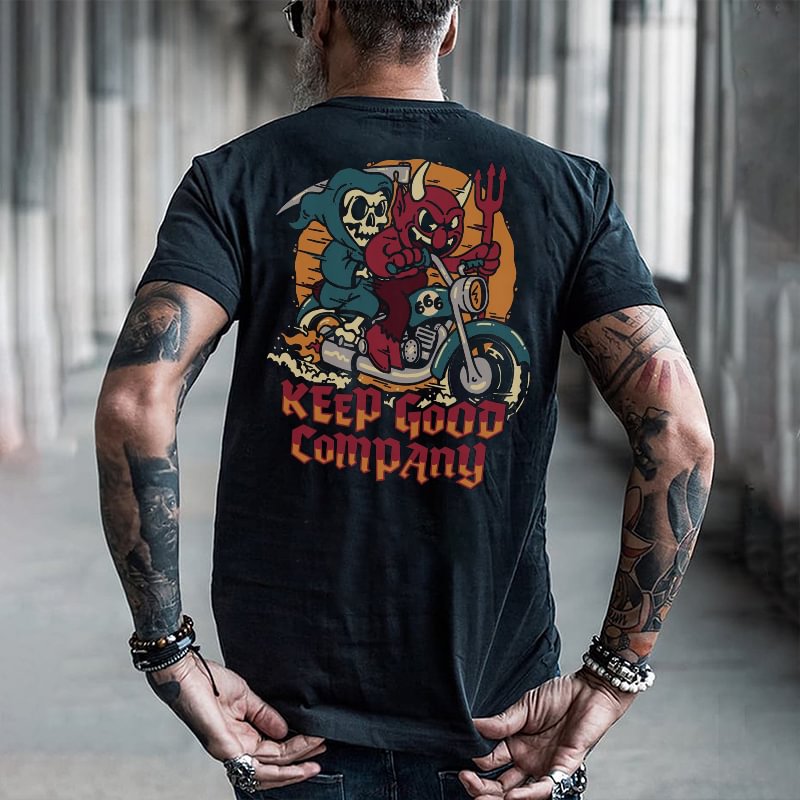 UPRANDY Devil And Skull Printed T-shirt -  UPRANDY