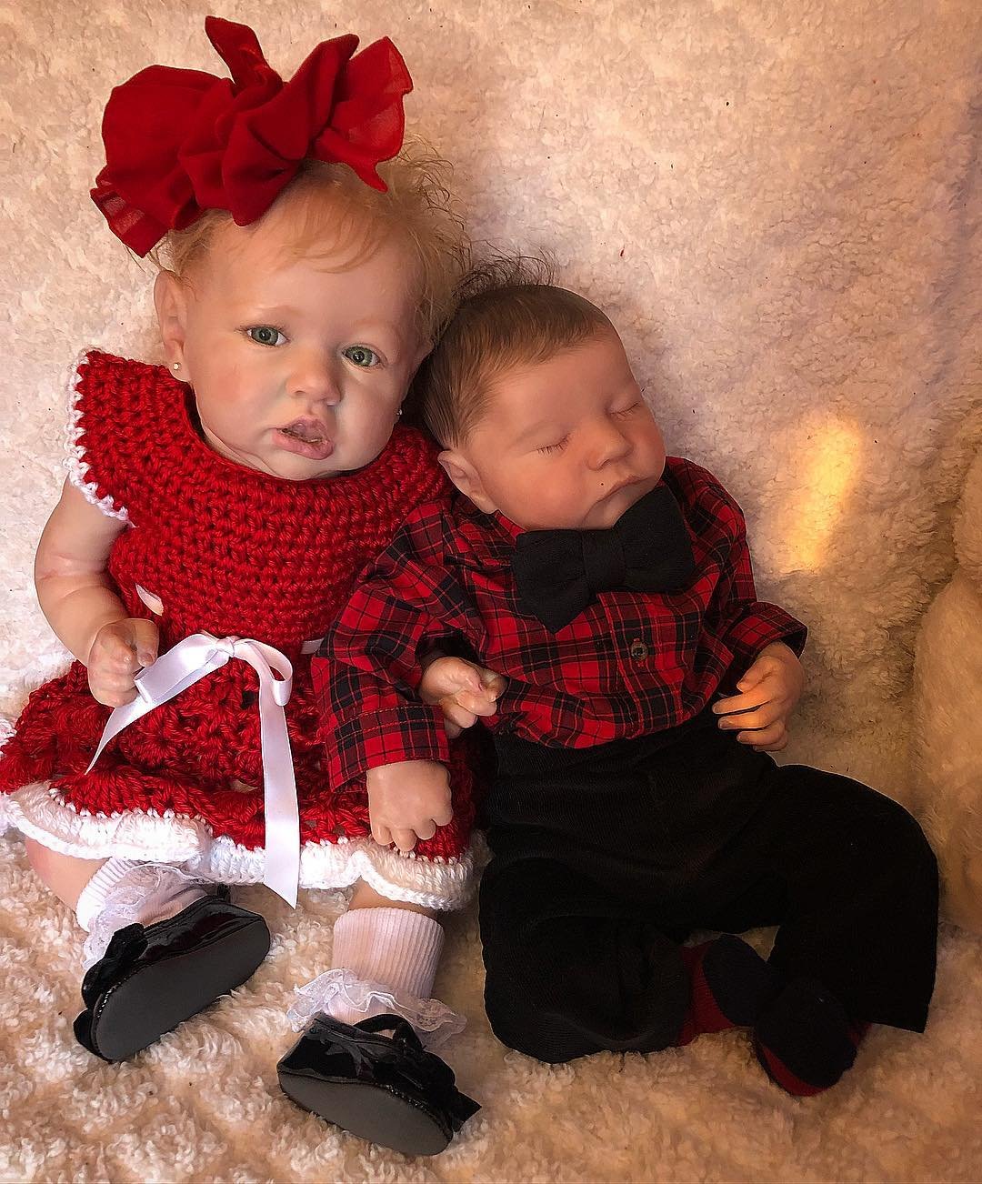 [Christmas Specials] 20'' Realistic Reborn Beautiful Silicone Baby Sisters Melanie and Stella