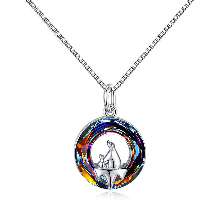For Mom - S925 You are the Best Mama Bear in the World Mama Bear Crystal Necklace