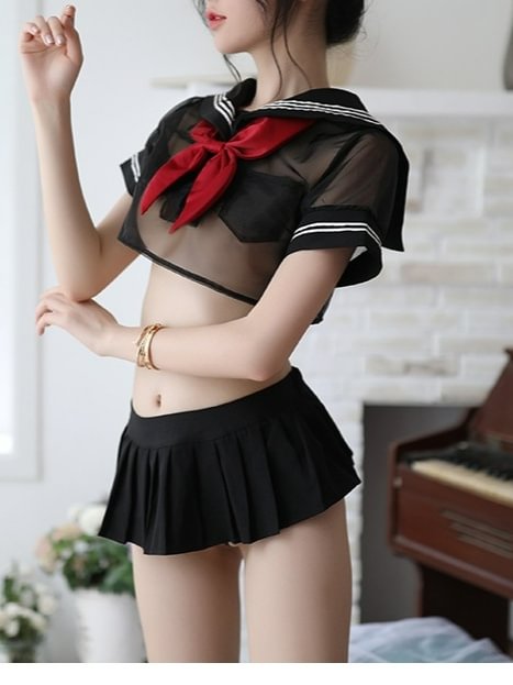 Mini Skirt Sailor Costume Role Play Lingerie Set-Icossi