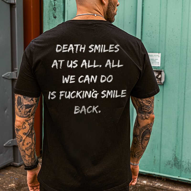 UPRANDY Death Smiles At Us All Printed Men's Casual T-shirt -  UPRANDY