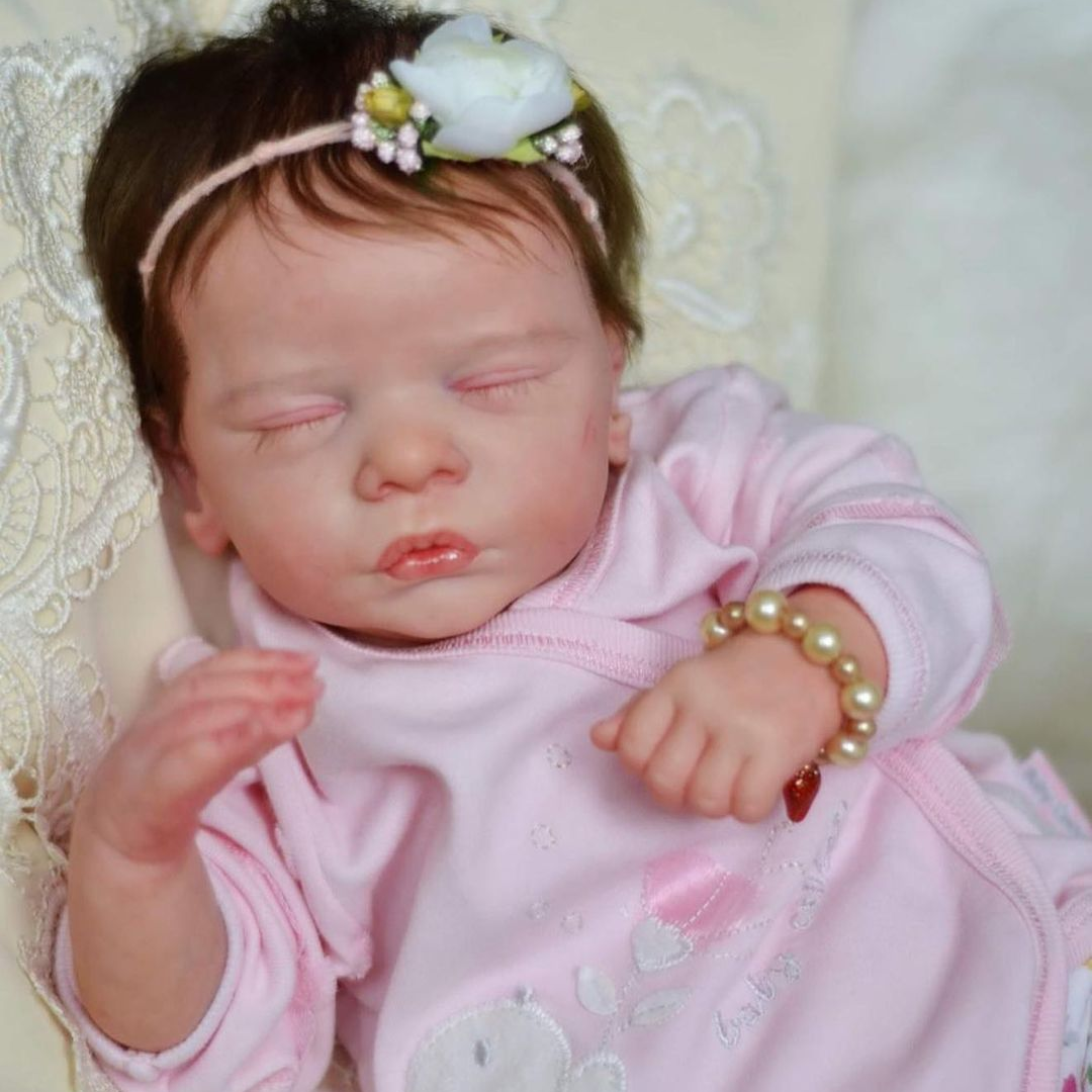  19'' Adorable Mercedes Reborn Baby Doll Girl with Brown Hair - Reborndollsshop.com-Reborndollsshop®