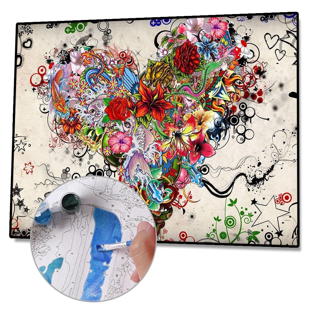 Love Heart Paint by Numbers 40x50cm