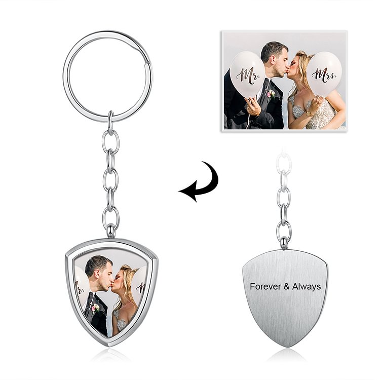 Custom Photo Keychain  Pendant with  Engraving Personalized Gift