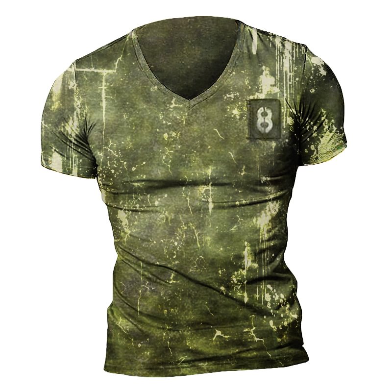 Mens outdoor tactical distressed printed T-shirt / [viawink] /