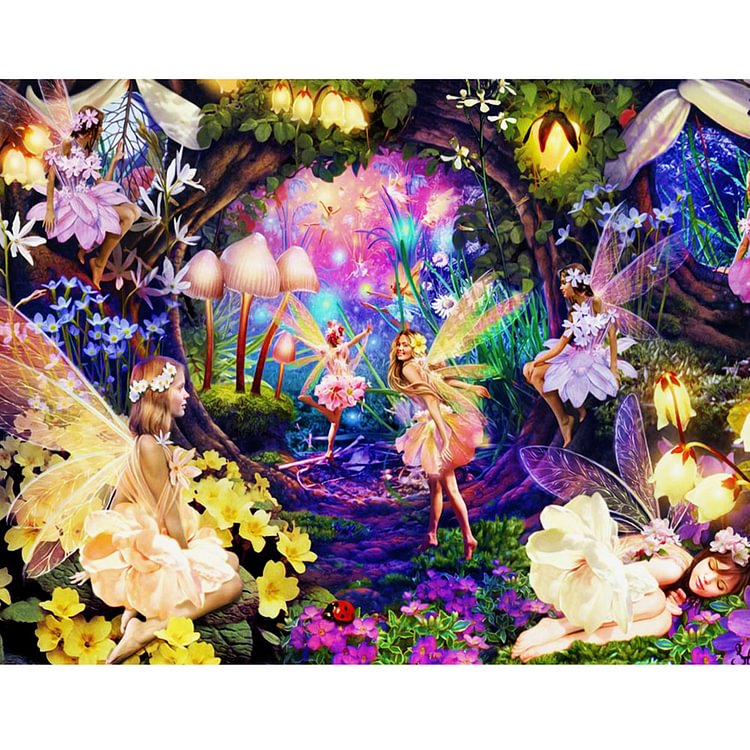 Butterfly Elves Round Drill Diamond Painting 45X35CM(Canvas)-gbfke
