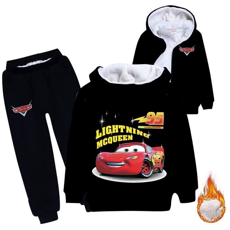 Mayoulove Cars 95 Lightning Mcqueen Girls Boys Fleece Lined Hoodie N Sweatpants-Mayoulove