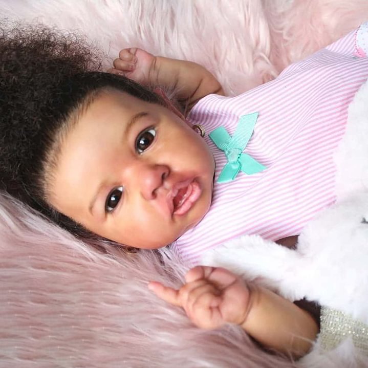 Realistic African American Handmade Preemie Black Reborn Silicone Baby Doll Girl 12'' Cruz -Creativegiftss® - [product_tag]